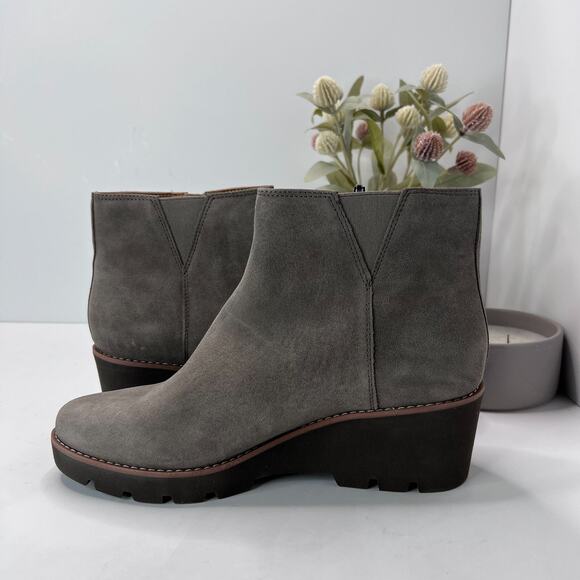 Vionic Hazal Wedge Ankle Boots Zip Up Stone Suede Arch Support Women 9.5 NWOB - Picture 6 of 10